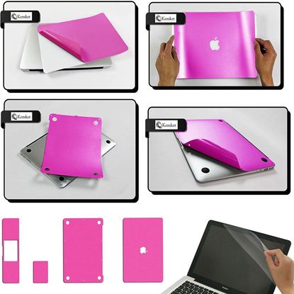 Picture of MacBook 5 in 1 Clear Screen Protector Film For Apple MacBook Pro Retina - 12.1 Inch Laptop, Include Screen Protector, Palmrest with Trackpad, Upper and Bottom Cover Protective Skin, Easy To Install & Auto Absorption ( Pink )