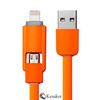 Picture of Charging Cable - 2 In 1 Micro USB data cable for iPhone and Android 1m ORANGE