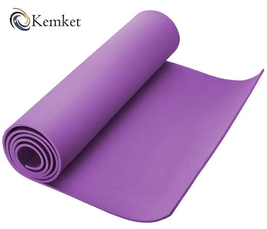 Picture of Kemket Yoga Exercise Fitness Workout Non Slip Mat 10mm High Density Anti-Tear Exercise Mat with Carrying Strap