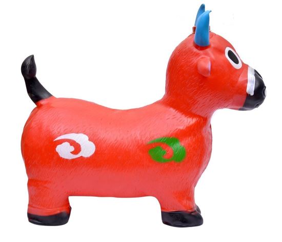 Picture of Red Cow Hopper - (Inflatable Space Hopper, Jumping Cow, Ride-on Bouncy Animal)