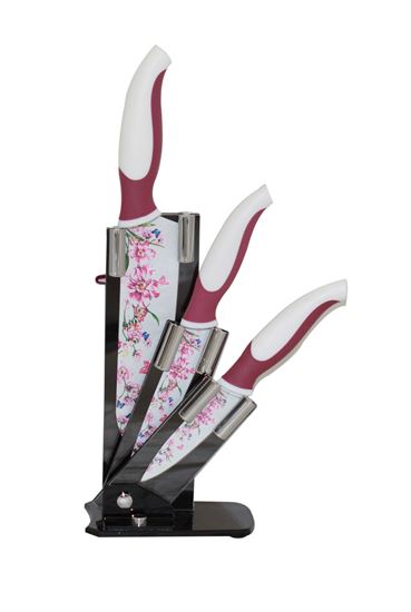 Picture of Brand New Professional Stainless Steel Kitchen Knife Set In A Stylish  Acrylic Stand