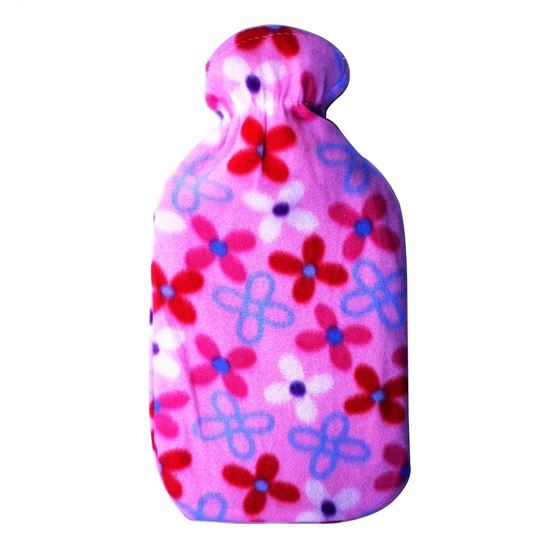 Picture of Hot water bag with fleece 2L PINK FLOWER