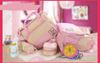 Picture of 5Pcs Baby Nappy Changing Set Mummy Bags Multifunctional Large Capacity Shoulder Light Pink