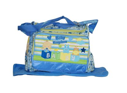 Picture of Baby Kingdom Cartoon Design Nappy Diaper Changing Bag with mat  Blue
