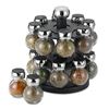 Picture of Stylish Black Two Tier 16 Jar Rotating Revolving Spice Rack Carousel With 16 Spice Jars.