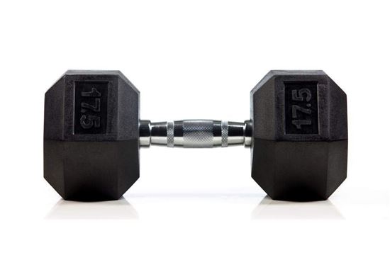 Picture of Rubber Hex Dumbbells  Sold In Single Home Gym Fitness Exercise workout training 17.5kg