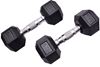 Picture of Kemket Rubber Hex Dumbbells Pair - 8kg Home Gym Fitness Exercise workout training 8kg