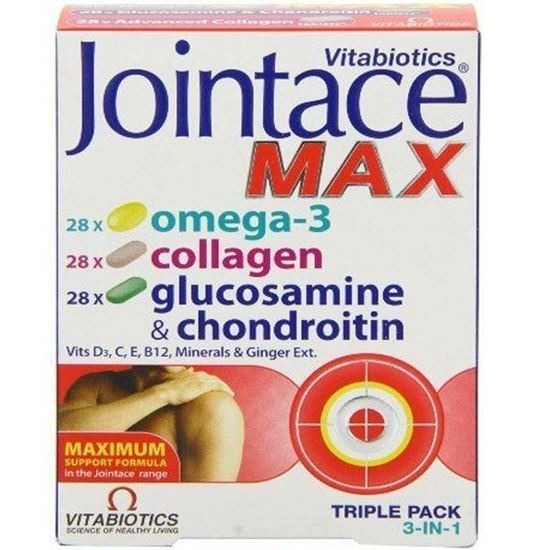 Picture of Vitabiotics Jointace Max Triple Pack 28 Omega-3, 28 Tab Glucosamine & Chondrointin and 28 tab Collagen ( Total 84 Tablets)