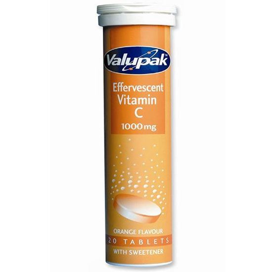 Picture of Valupak Effervescent Vitamin C Orange Flavour High Strength 1000mg 20 Tablets