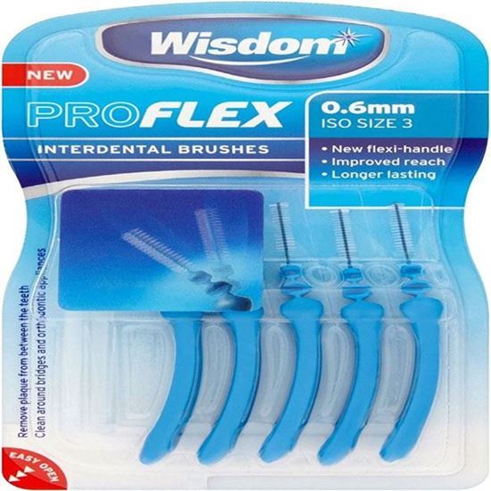 Picture of Wisdom Pro Flex Interdental Brushes 0.6mm Blue 5 Brushes x 1