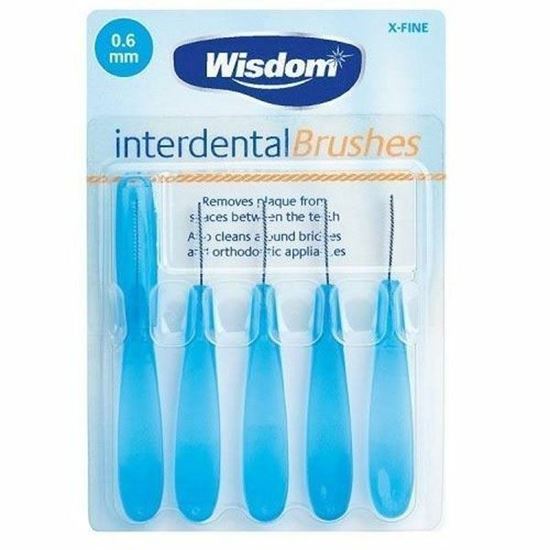 Picture of Wisdom Interdental Toothbrushes - Blue 0.6mm X-Fine - 5 Brushes