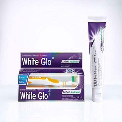 Picture of 2 in 1 White & Glow & Mouthwash Extra Strength Whitening Toothpaste Toothbrush