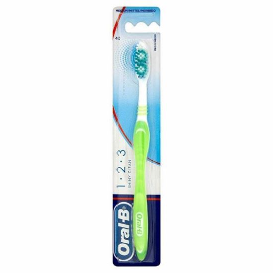 Picture of Oral B Toothbrush 1-2-3 Shiny Clean Toothbrush