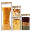 Picture of Aminno High borosilicate glass sealed storage jar set of 4 With Bamboo Wood Lids Jar
