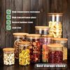 Picture of Aminno High borosilicate glass sealed storage jar set of 3 With Bamboo Wood Lids Jar