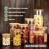 Picture of Aminno High borosilicate glass sealed storage jar set of 3 with Bamboo Wood Lids Jar