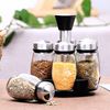 Picture of Aminno 7pcs Set 6 x 120 ml condiments with stand glass seasoning jar