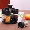 Picture of Aminno Kitchen 7pcs Set 100 ml condiments with stand glass seasoning jar vertical rotating seasoning bottle seasoning jar kitchen seasoning box set - copy
