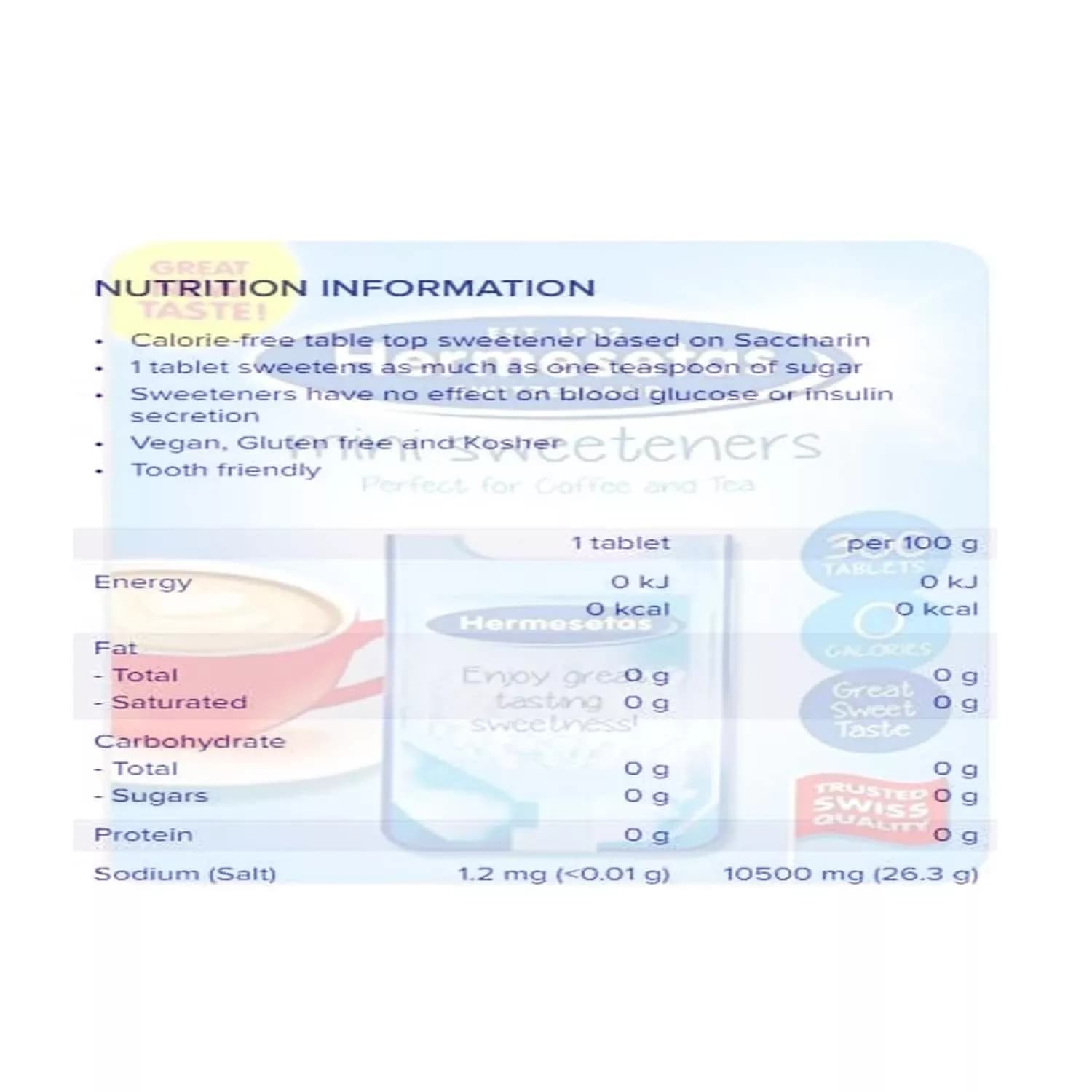 Hermesetas Mini Sweeteners 300 Tablets