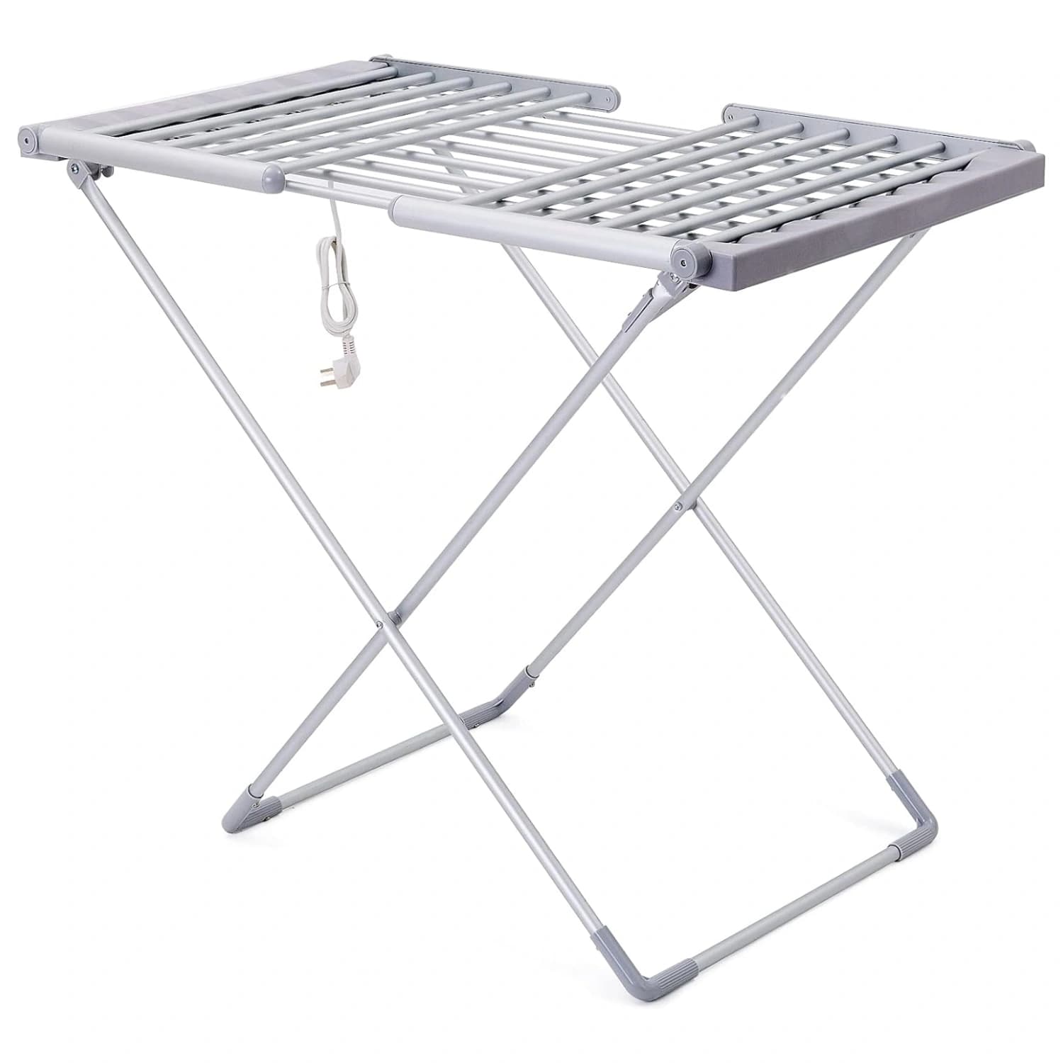 Kemket Electric Heated Clothes Dryer Foldable & Adjustable Wet Laundry Airer for Indoor (Silver)
