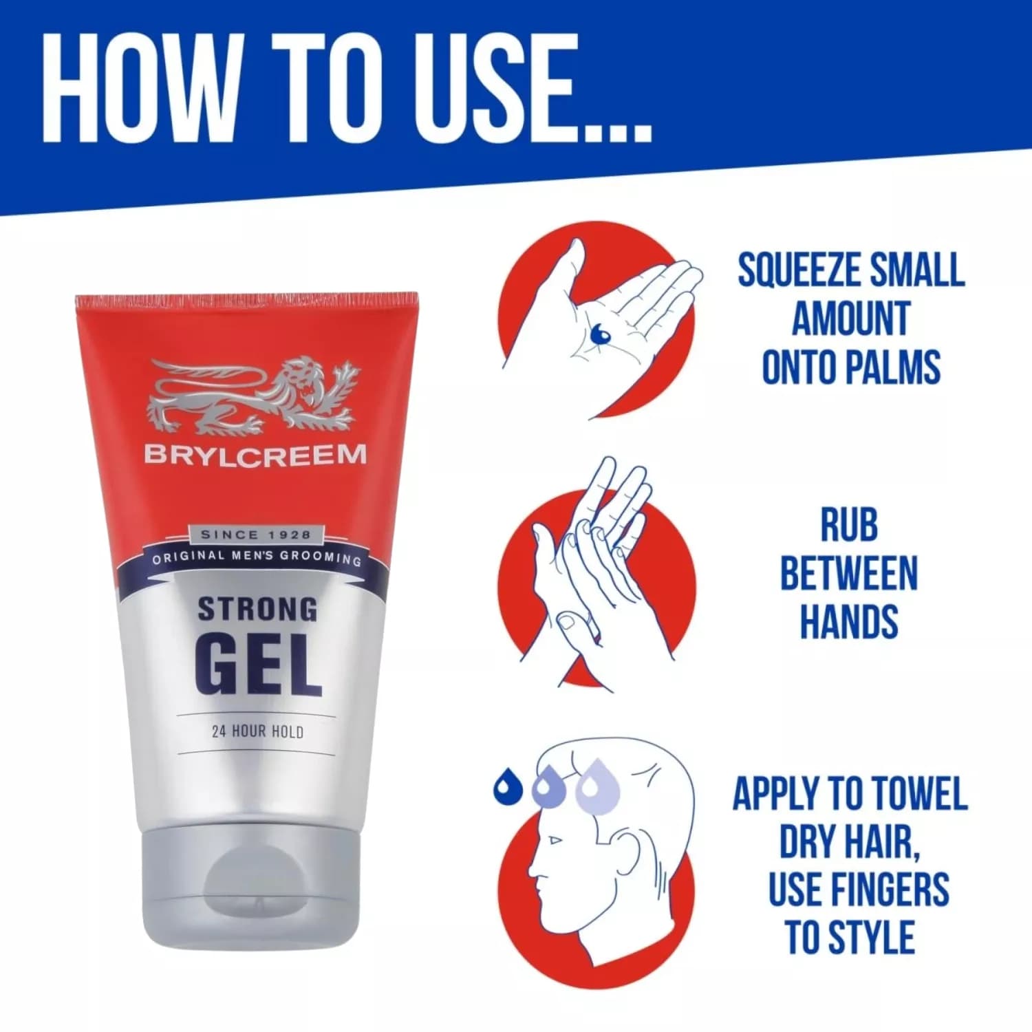 Brylcreem Strong 24 Hour Hold Gel 150 ml