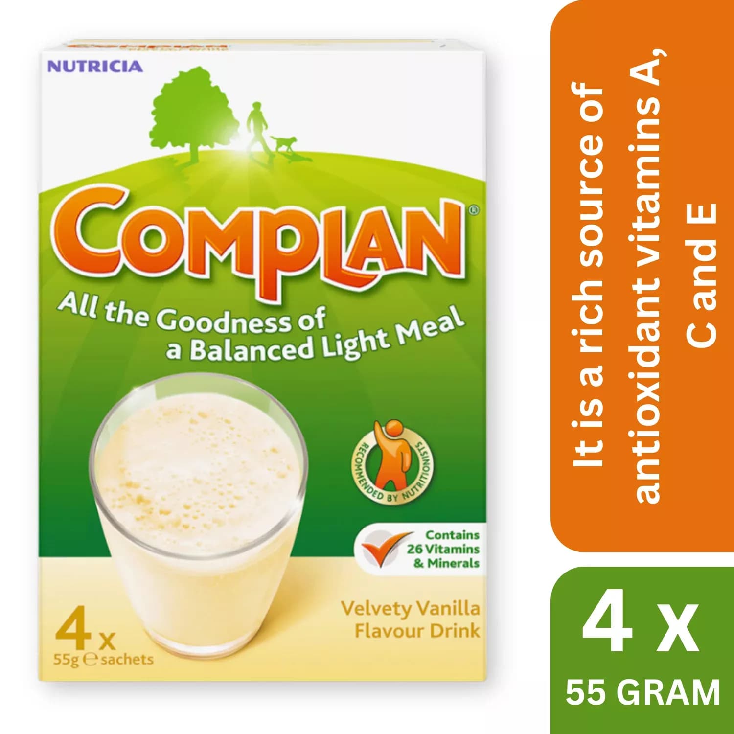 Complan Vanilla Sachets 55g Pack of 4