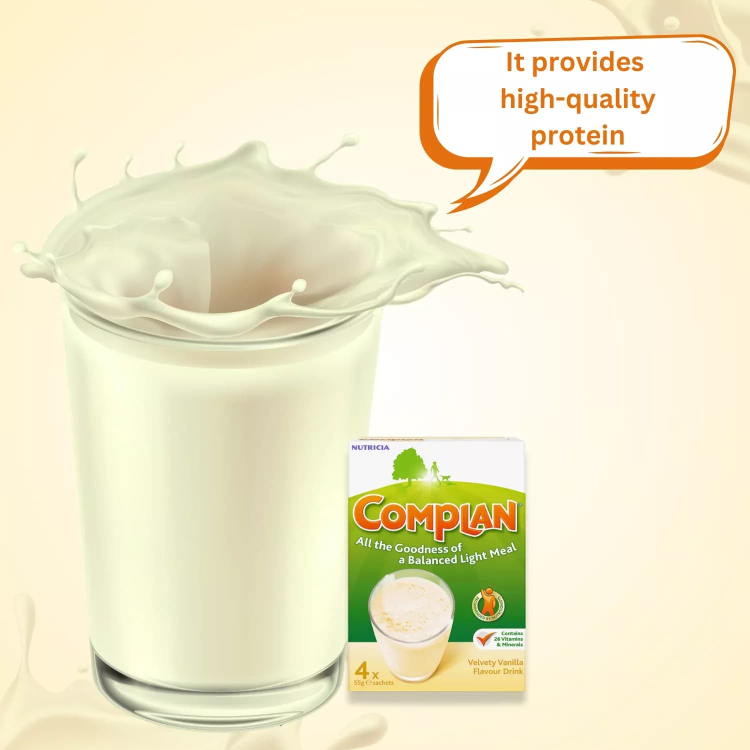 Complan Vanilla Sachets 55g Pack of 4
