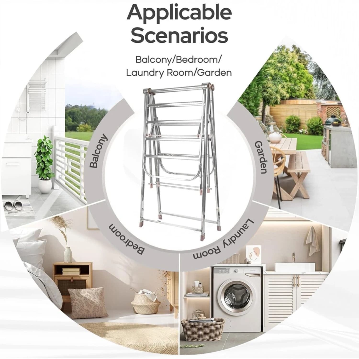 Kemket 2 Level Airie Foldable Clothes Drying Rack With Adjustable Wings