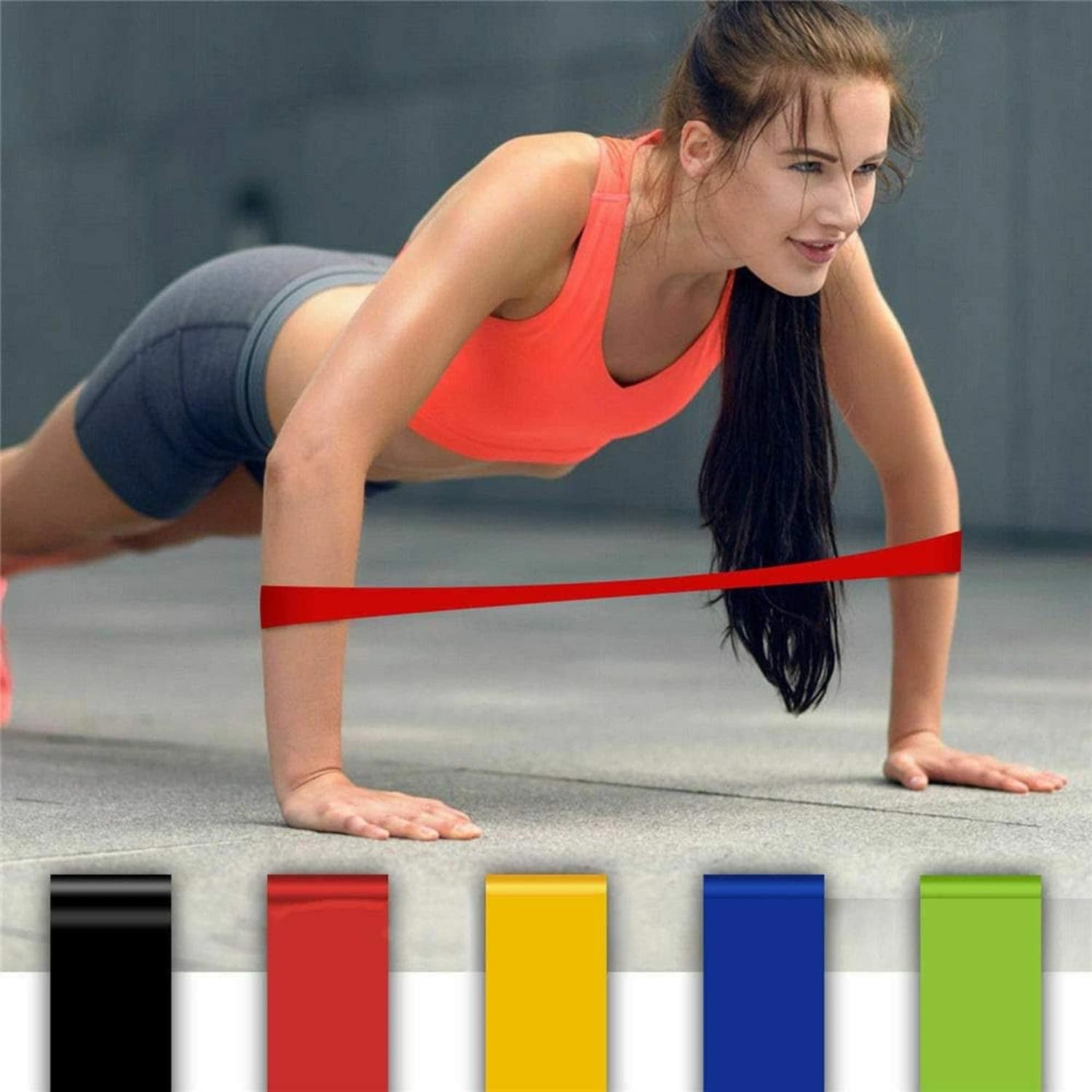 Kemket Exercise Resistance Bands Set of 5 Ideal for Chest, Arm, Leg Exercises & Yoga