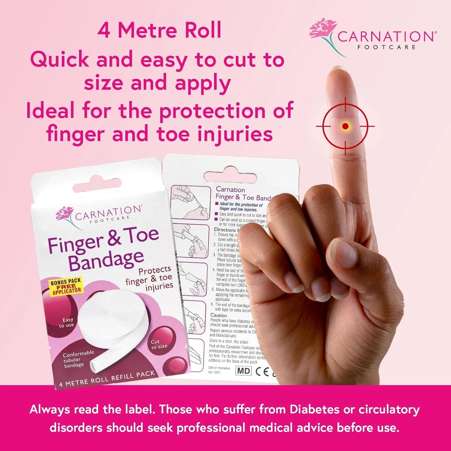 Carnation Finger Toe Bandage 4 meter