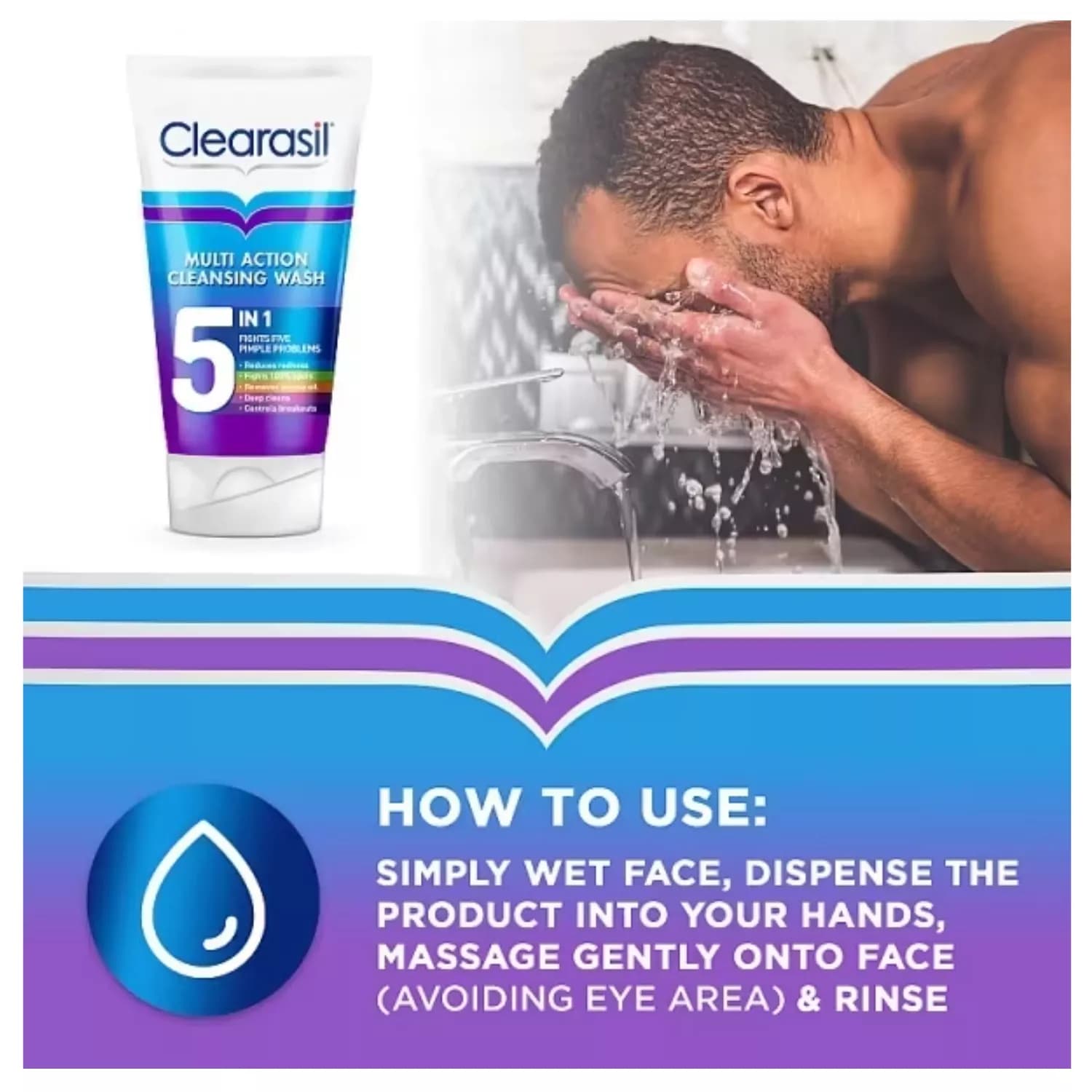 Clearasil 5 in 1 Multi-Action Acne Face Wash 150ml