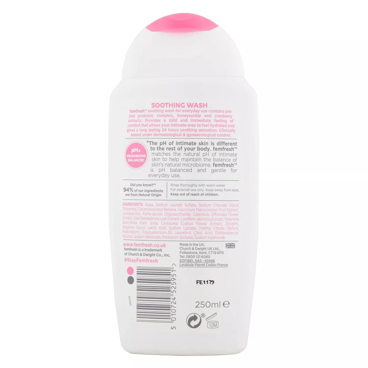 Femfresh soothing wash 250ml 3