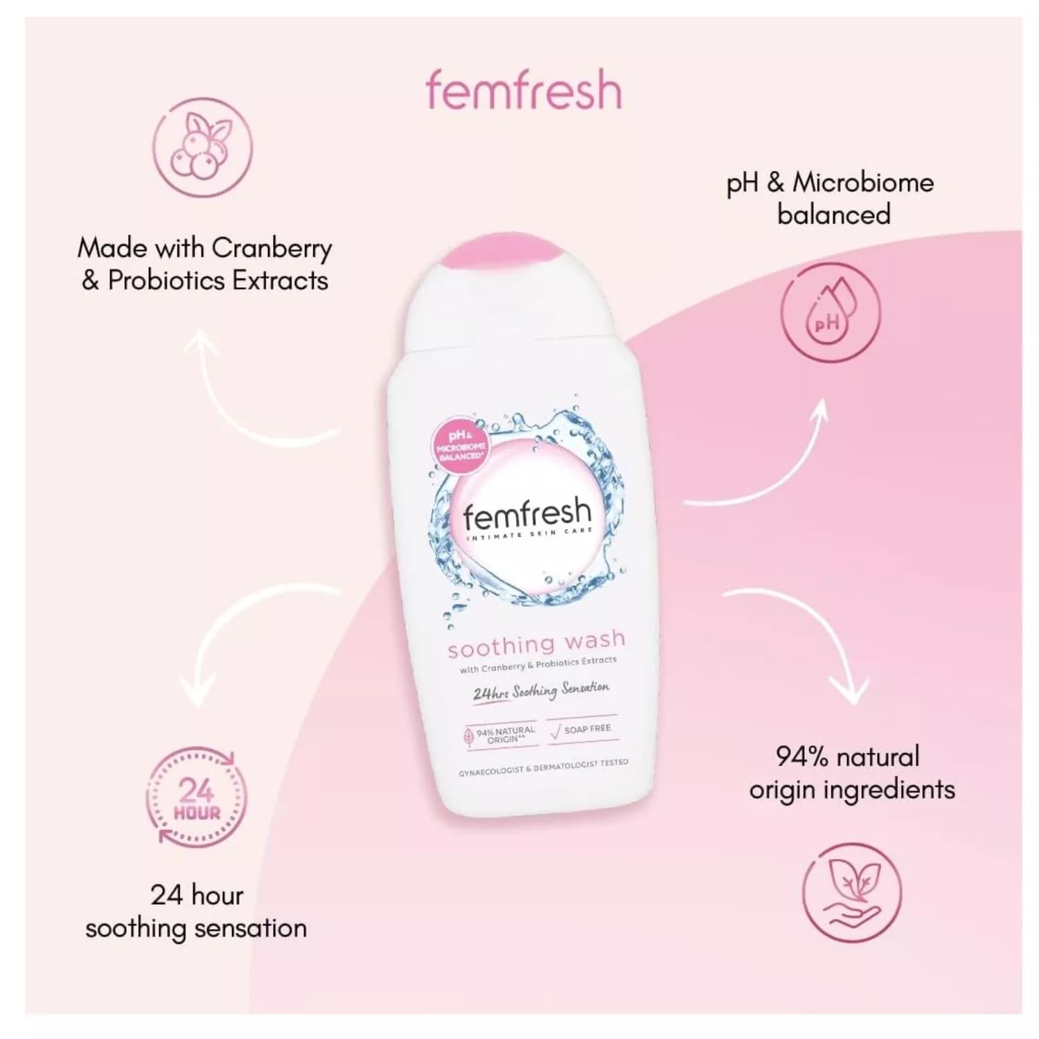 Femfresh soothing wash 250ml 4