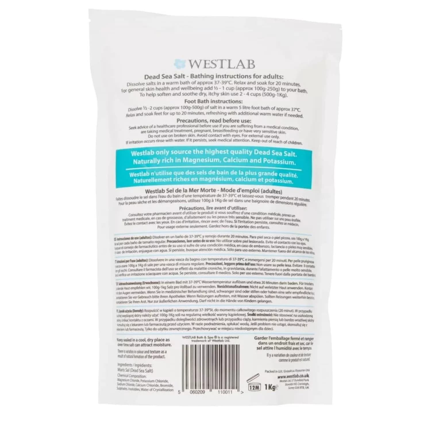 Westlab dead sea bath salt 1kg 2