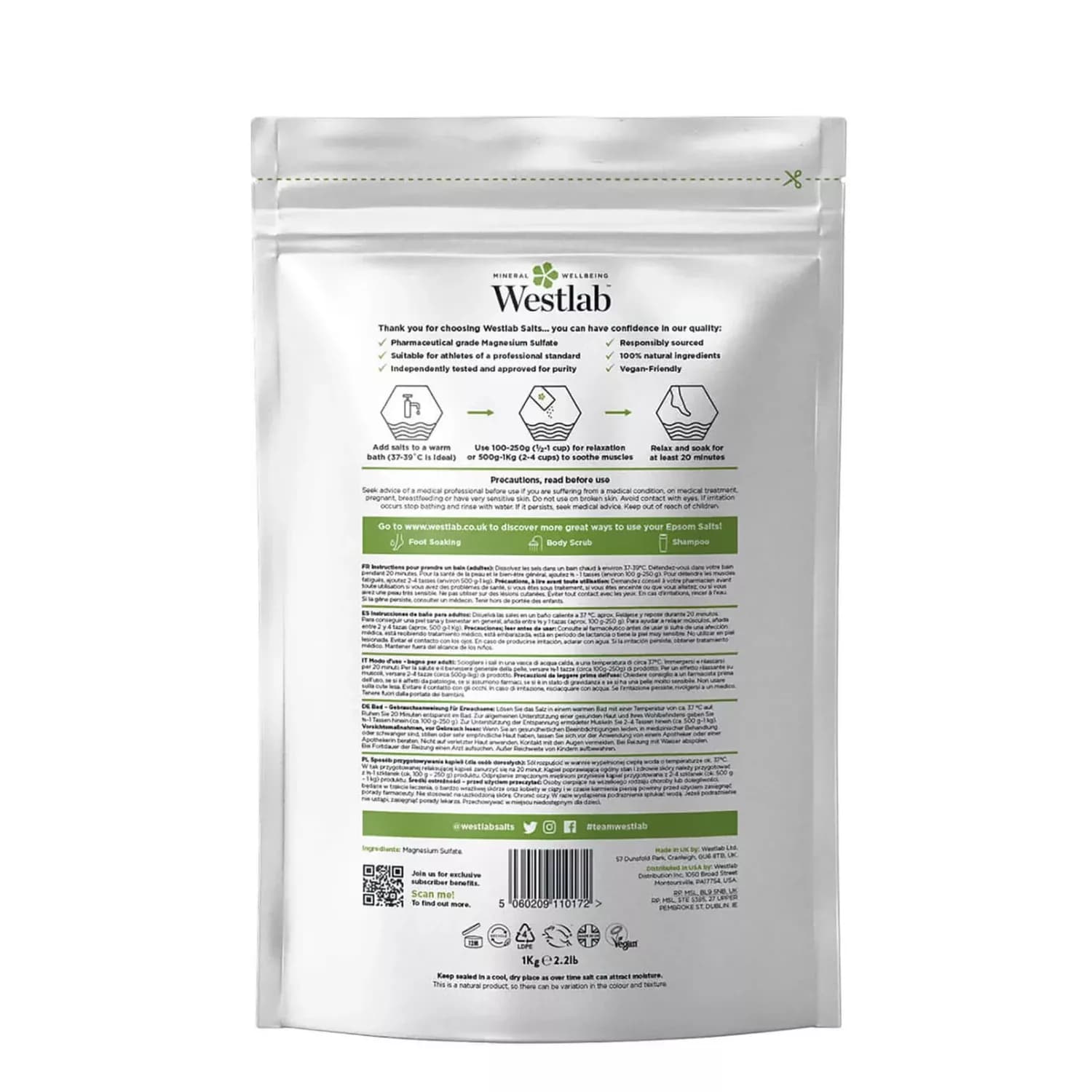 Westlab epsom salt 1kg 2