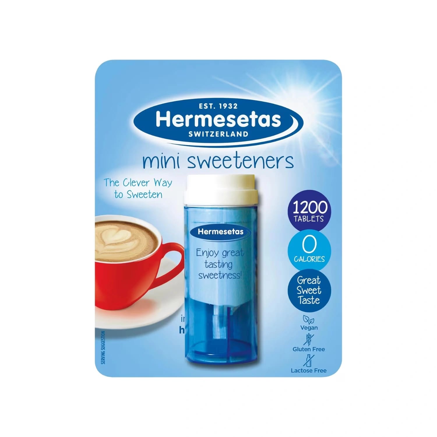 Hermesetas Mini Sweeteners Original 1200 Tablets (Pack of 6)