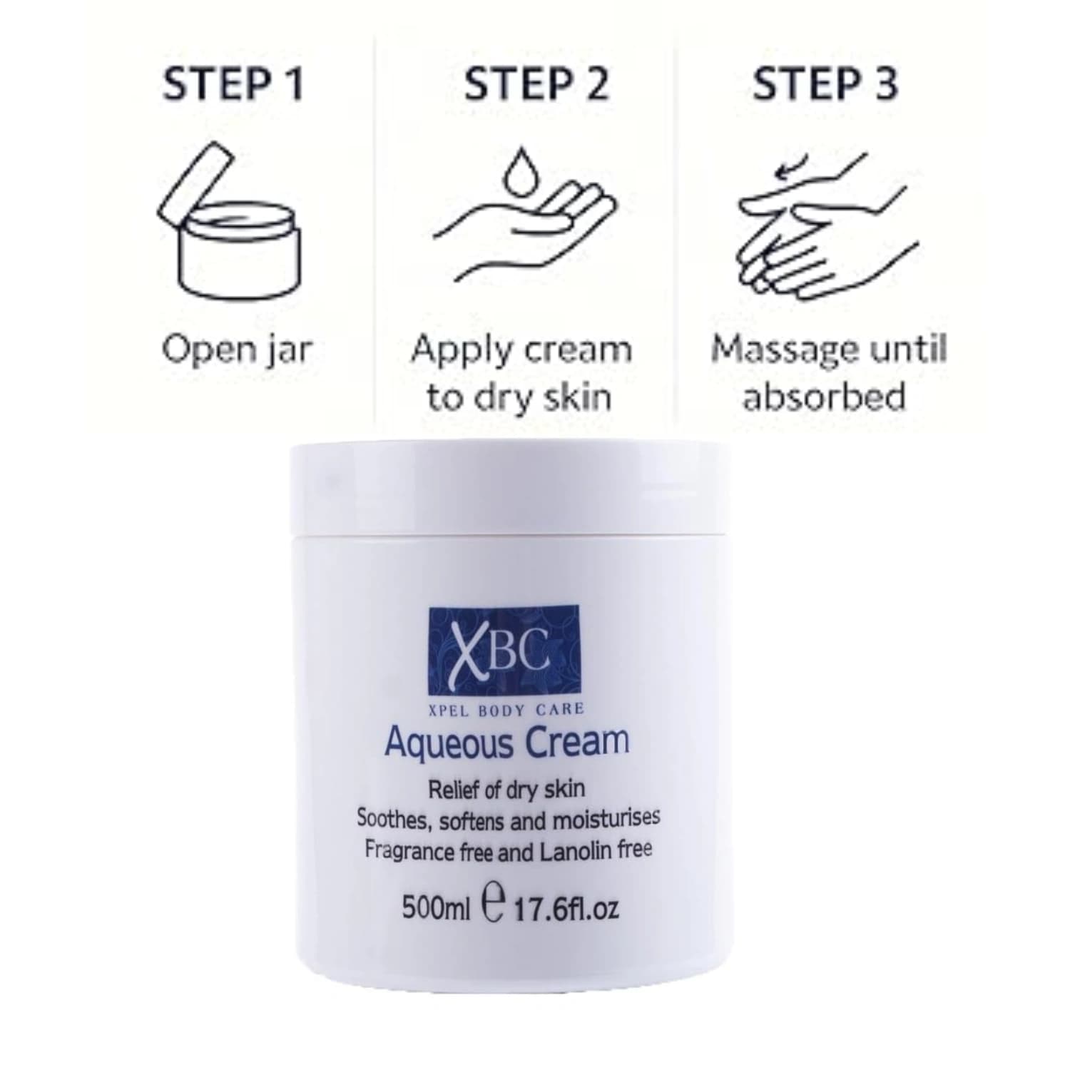 Xpel Aqueous Body Cream Fragrance Free 500ml