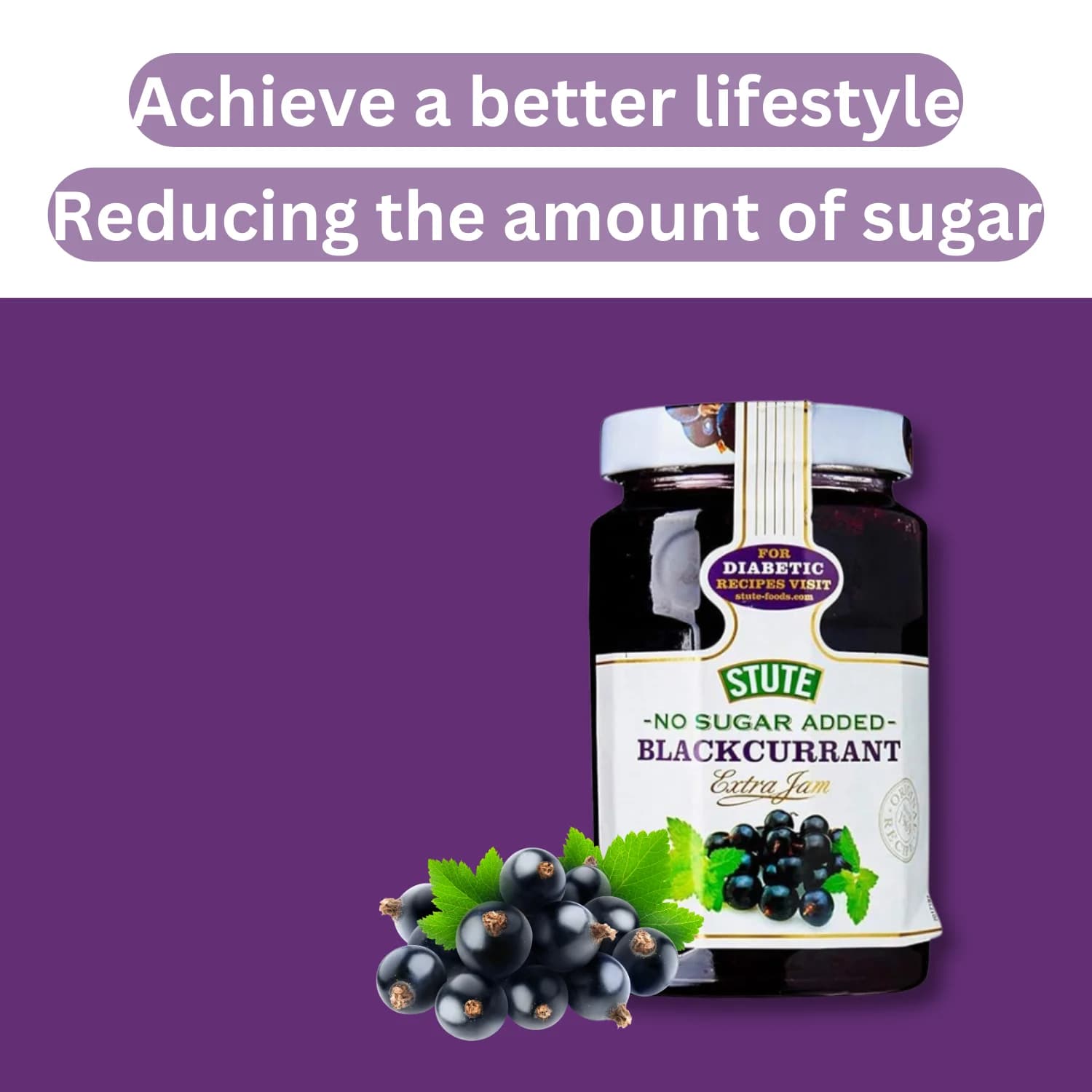 Stute Diabetic Blackcurrant Extra Jam 430g