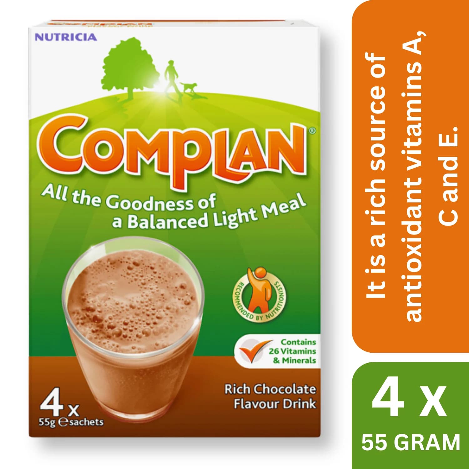 Complan Chocolate Flavour Sachets 55g – Pack of 4