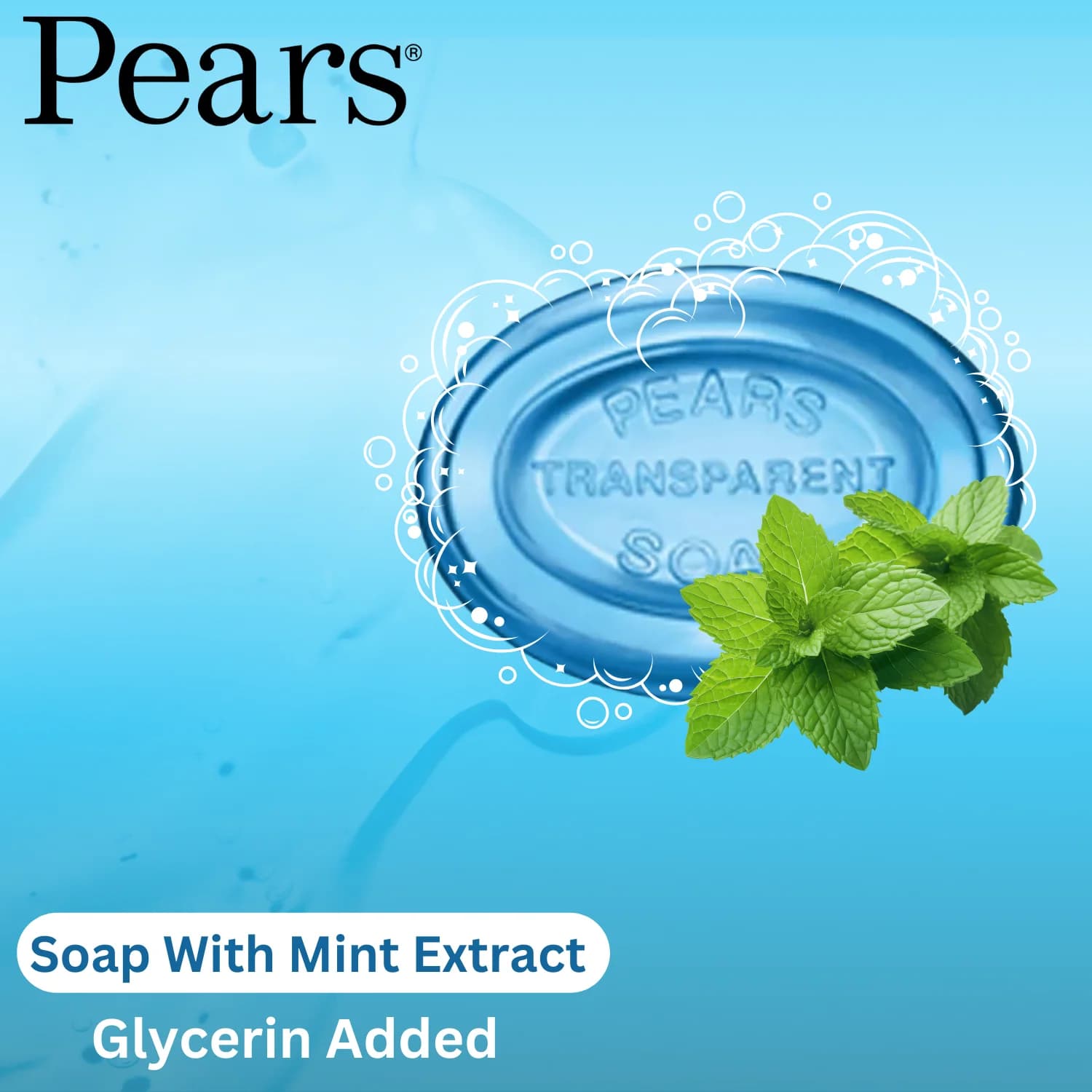 Pears Transparent Bar Soap Blue Mint 125g