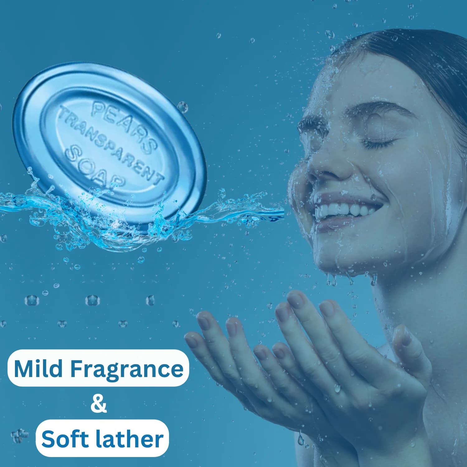 Pears Transparent Bar Soap Blue Mint 125g