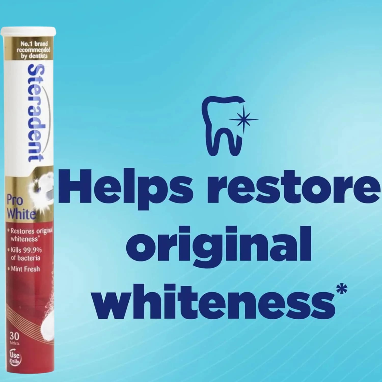 Steradent Pro White Denture cleanser 30 Tablets