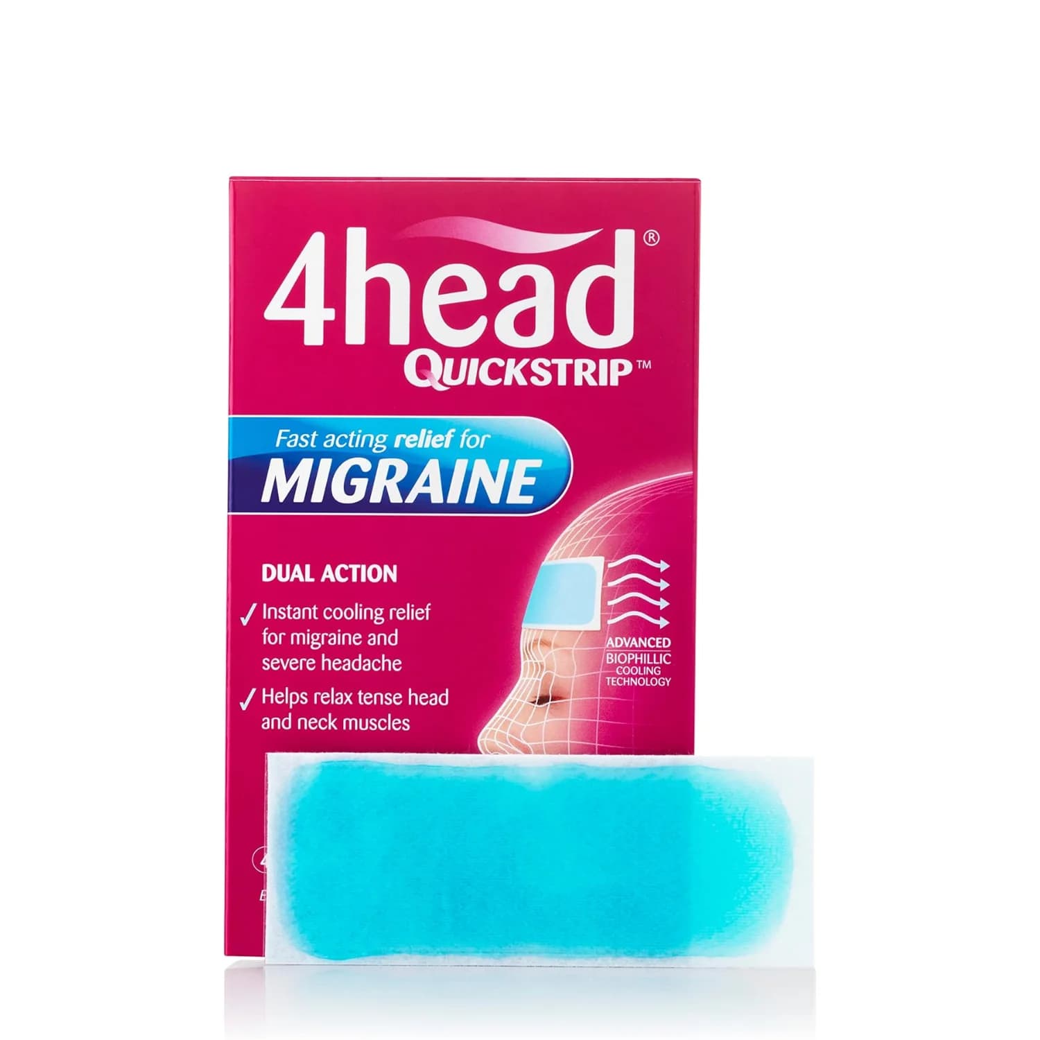 4Head Quickstrip Headache and Migraine Relief Strips – 4 Strips