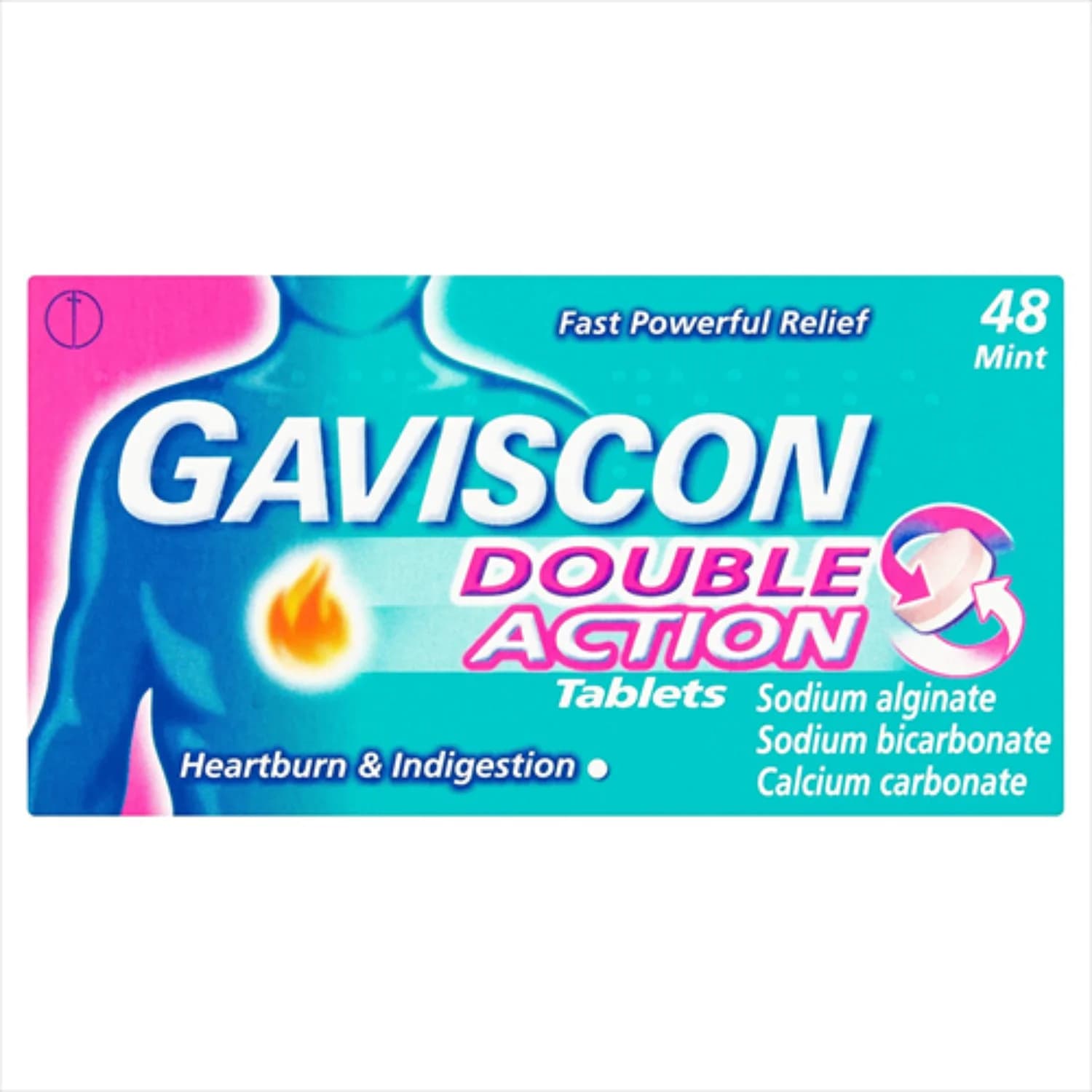 Gaviscon Double Action Mint Flavour – 48 Tablets