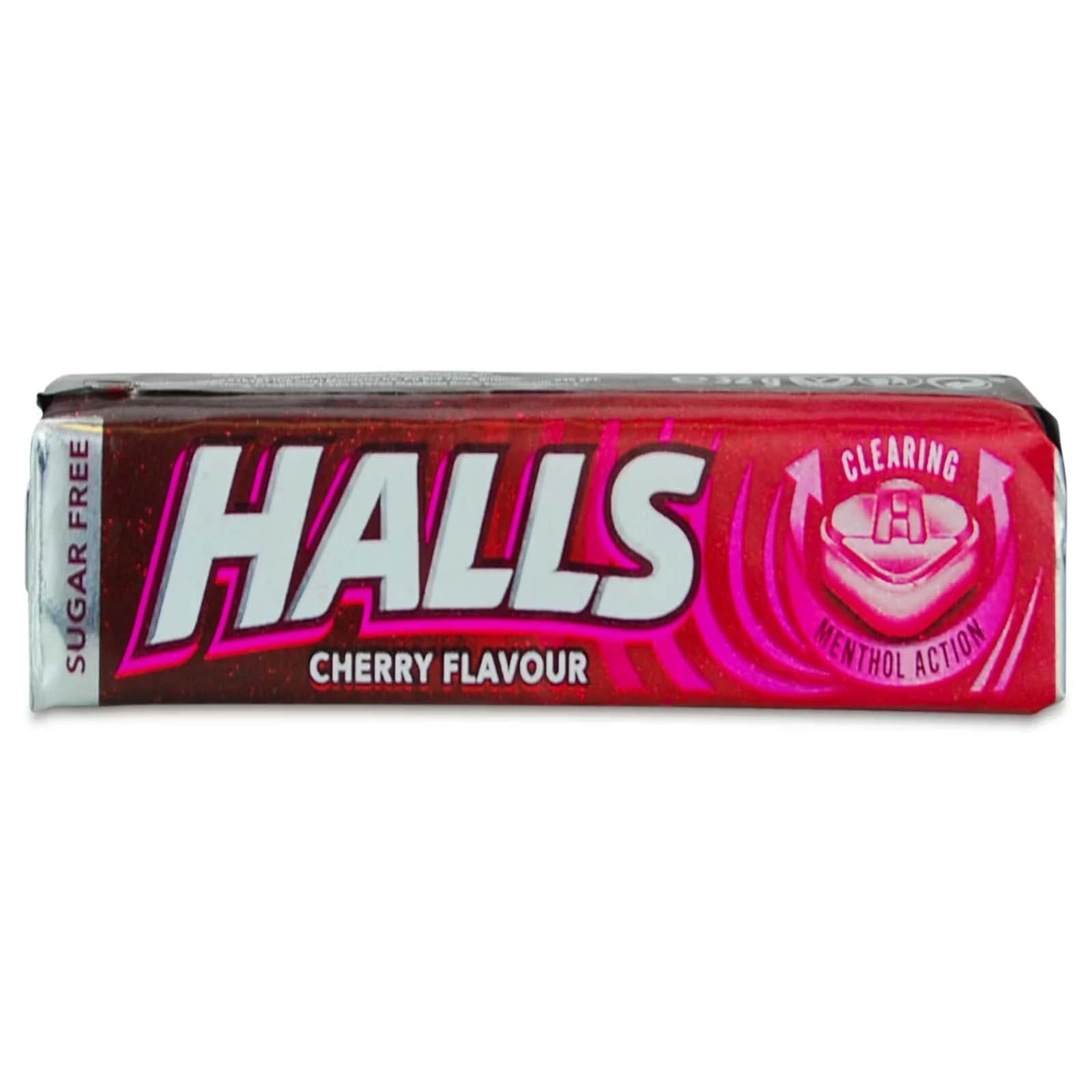Halls Sugar Free Cherry Mentho-Lyptus Throat Lozenges Stick – 32g