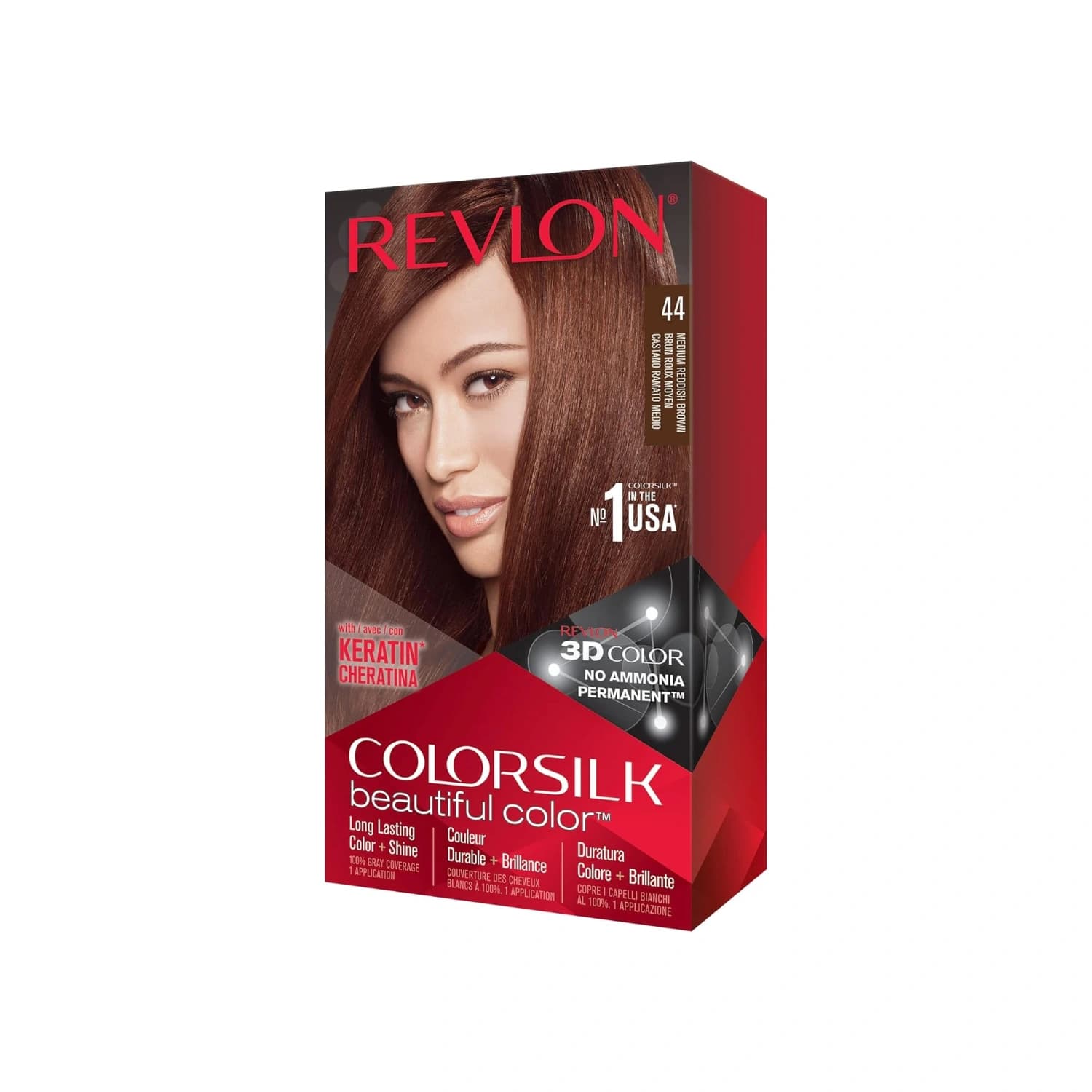 Revlon Colorsilk Permanent Hair Colour 44 Medium Red Brown