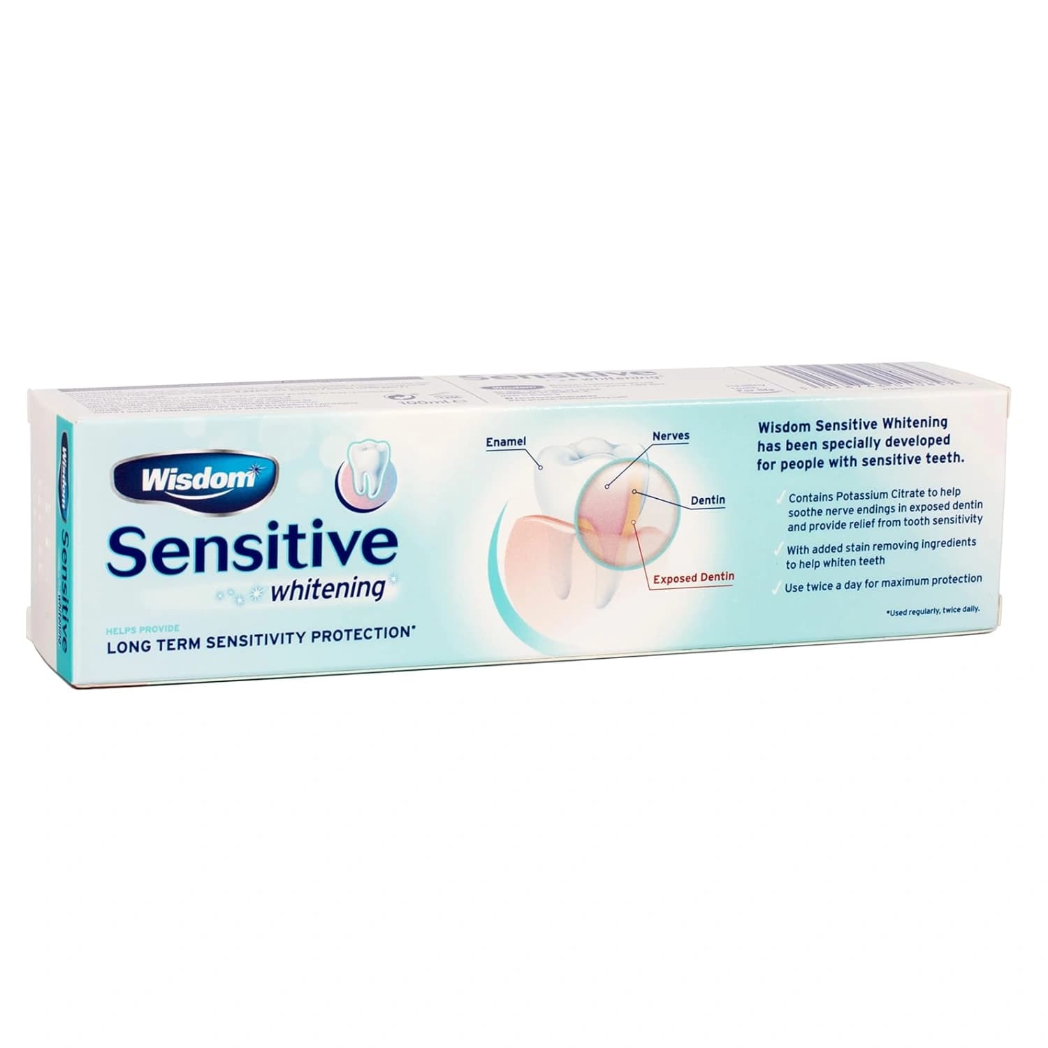 Wisdom Sensitive Whitening Fresh Mint Fluoride Toothpaste, 100ml