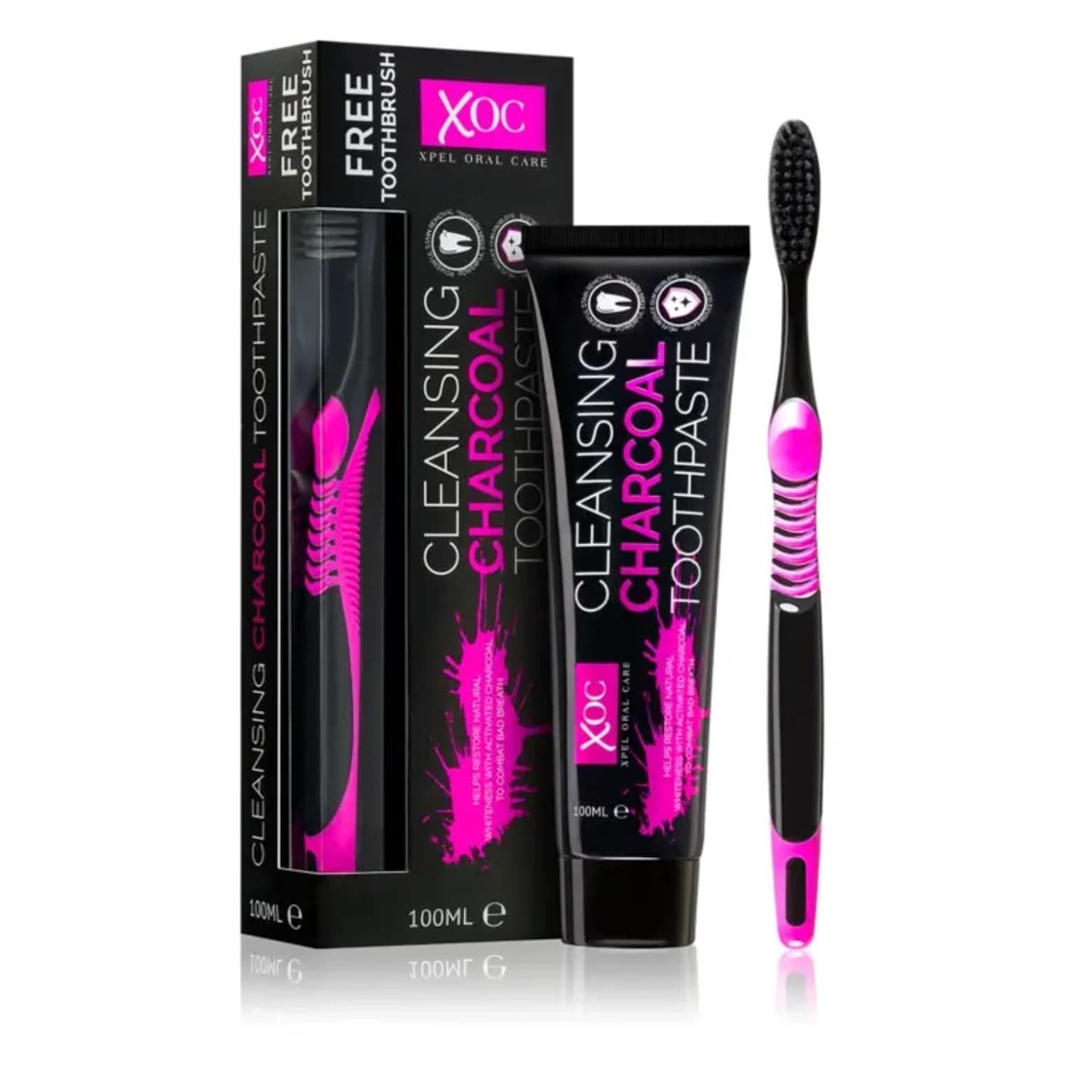 Xpel Oral Care Cleansing Charcoal Toothpaste 100 ml + Toothbrush