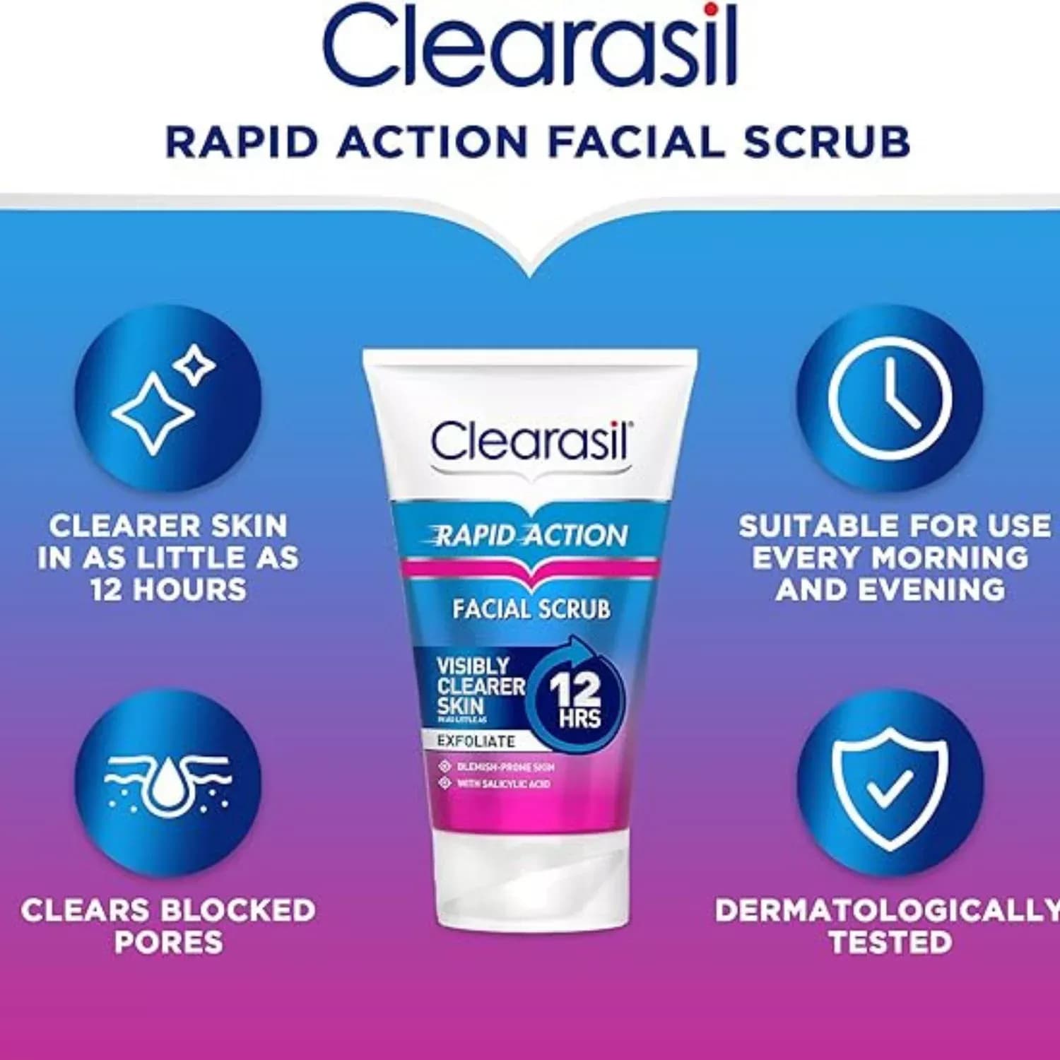 Clearasil Ultra Rapid Action Acne Exfoliating Face Scrub125ml
