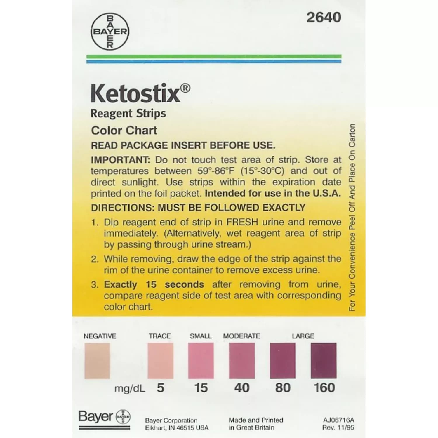 Ketostix Reagent Test Strips Ketone 50 stripes